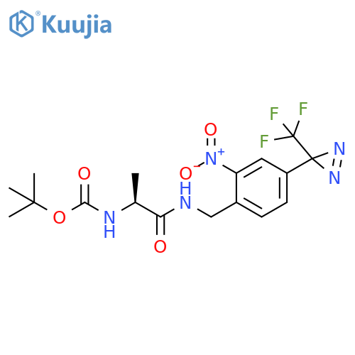 Carbamic acid, [(1S)-1-methyl-2-[[[2-nitro-4-[3-(trifluoromethyl)-3H-diazirin-3-yl]phenyl]methyl]amino]-2-oxoethyl]-, 1,1-dimethylethyl ester structure