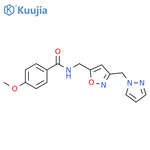 Benzamide,4-methoxy-N-[[3-(1H-pyrazol-1-ylmethyl)-5-isoxazolyl]methyl]- structure