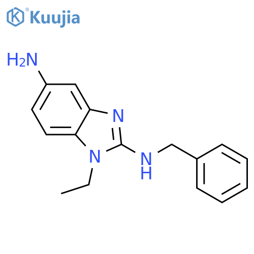 1H-BENZIMIDAZOLE-2,5-DIAMINE, 1-ETHYL-N2-(PHENYLMETHYL)- structure