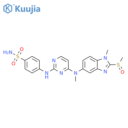 Benzenesulfonamide,4-[[4-[methyl[1-methyl-2-(methylsulfinyl)-1H-benzimidazol-5-yl]amino]-2-pyrimidinyl]amino]- structure