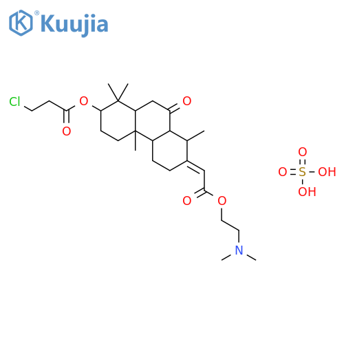 (3alpha,5xi,8xi,9xi,10alpha,13E)-13-{2-[2-(dimethylamino)ethoxy]-2-oxoethylidene}-14-methyl-7-oxopodocarpan-3-yl 3-chloropropanoate sulfate structure