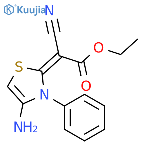 Acetic acid,2-(4-amino-3-phenyl-2(3H)-thiazolylidene)-2-cyano-, ethyl ester structure