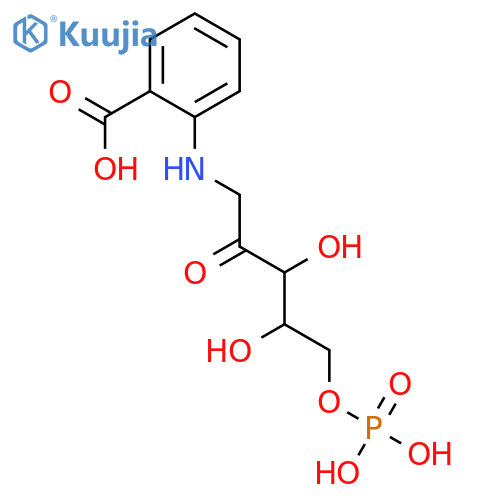 1-(2-carboxyphenylamino)-1-deoxyribulose 5-phosphate structure
