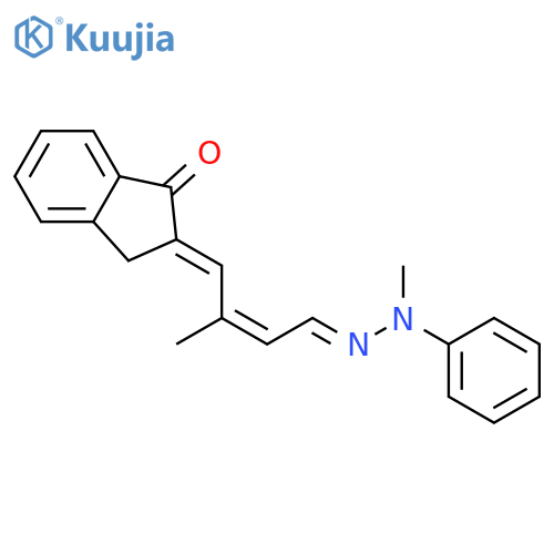 2-Butenal,4-(1,3-dihydro-1-oxo-2H-inden-2-ylidene)-3-methyl-,2-(2-methyl-2-phenylhydrazone) structure