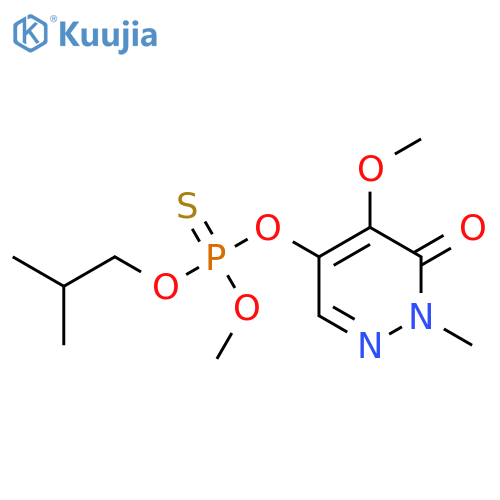 Phosphorothioic acid,O-(1,6-dihydro-5-methoxy-1-methyl-6-oxo-4-pyridazinyl) O-methylO-(2-methylpropyl) ester structure