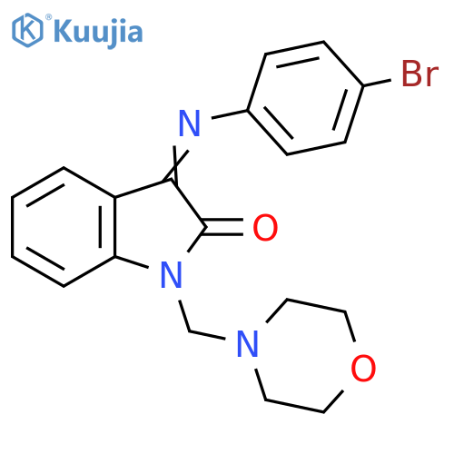 2H-Indol-2-one,3-[(4-bromophenyl)imino]-1,3-dihydro-1-(4-morpholinylmethyl)- structure