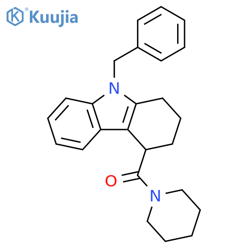 Piperidine,1-[[2,3,4,9-tetrahydro-9-(phenylmethyl)-1H-carbazol-4-yl]carbonyl]- structure