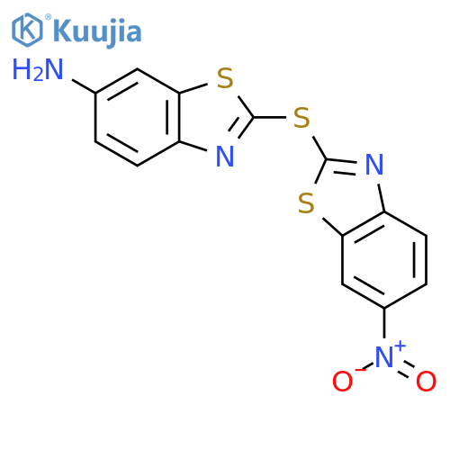 2-[(6-nitro-1,3-benzothiazol-2-yl)sulfanyl]-1,3-benzothiazol-6-amine structure