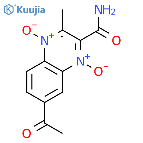 2-Quinoxalinecarboxamide, 7-acetyl-3-methyl-, 1,4-dioxide structure