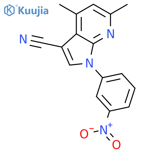 4,6-dimethyl-1-(3-nitrophenyl)pyrrolo[2,3-b]pyridine-3-carbonitrile structure