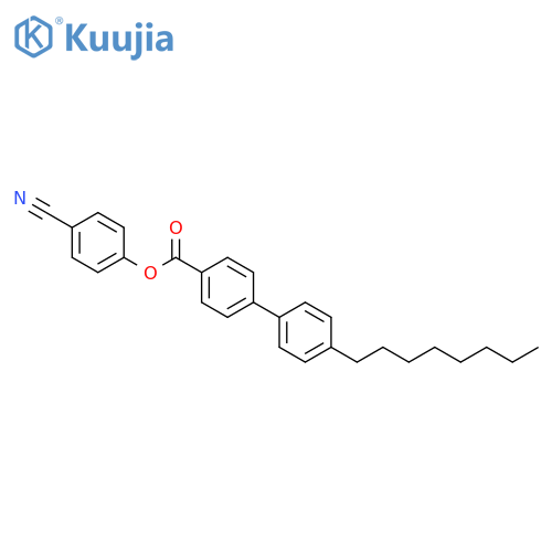 [1,1'-Biphenyl]-4-carboxylic acid, 4'-octyl-, 4-cyanophenyl ester structure