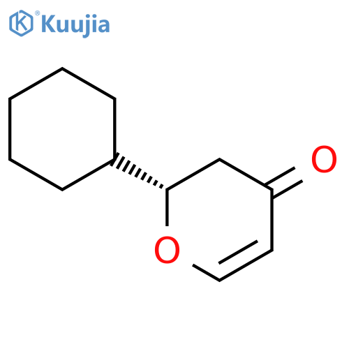 4H-Pyran-4-one, 2-cyclohexyl-2,3-dihydro-, (2S)- structure