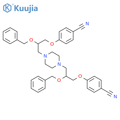 Benzonitrile,4,4'-[1,4-piperazinediylbis[[2-(phenylmethoxy)-3,1-propanediyl]oxy]]bis- structure