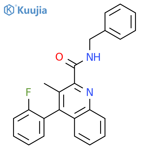 2-Quinolinecarboxamide, 4-(2-fluorophenyl)-3-methyl-N-(phenylmethyl)- structure