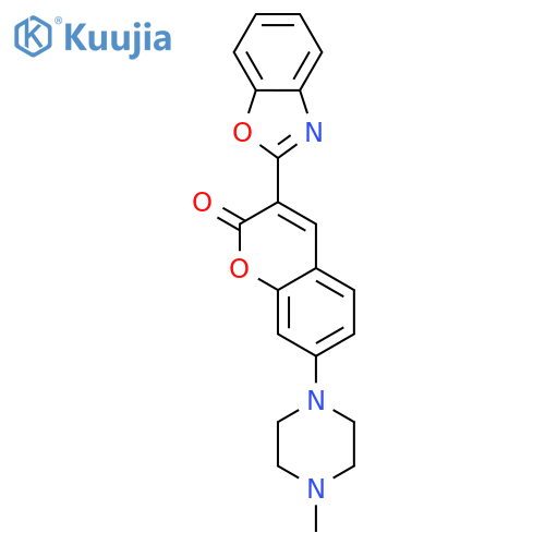 2H-1-Benzopyran-2-one, 3-(2-benzoxazolyl)-7-(4-methyl-1-piperazinyl)- structure