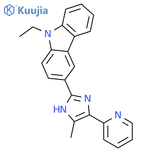 9H-CARBAZOLE, 9-ETHYL-3-[4-METHYL-5-(2-PYRIDINYL)-1H-IMIDAZOL-2-YL]- structure