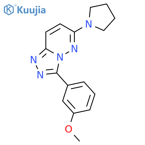 1,2,4-Triazolo[4,3-b]pyridazine, 3-(3-methoxyphenyl)-6-(1-pyrrolidinyl)- structure