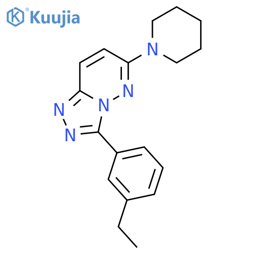 1,2,4-Triazolo[4,3-b]pyridazine, 3-(3-ethylphenyl)-6-(1-piperidinyl)- structure