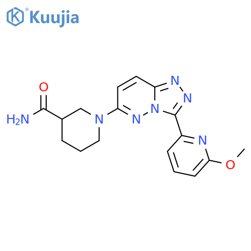 3-Piperidinecarboxamide,1-[3-(6-methoxy-2-pyridinyl)-1,2,4-triazolo[4,3-b]pyridazin-6-yl]- structure