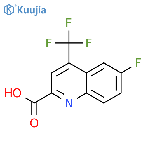 6-Fluoro-4-(trifluoromethyl)quinoline-2-carboxylic acid structure