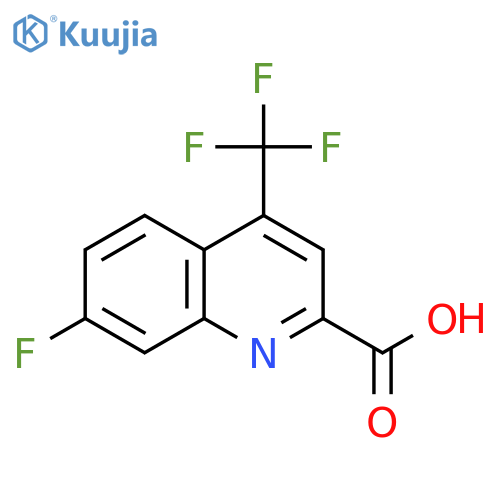 2-Quinolinecarboxylic acid, 7-fluoro-4-(trifluoromethyl)- structure