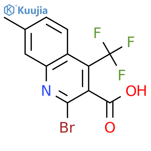 3-Quinolinecarboxylic acid, 2-bromo-7-methyl-4-(trifluoromethyl)- structure