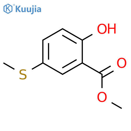 Benzoic acid, 2-hydroxy-5-(methylthio)-, methyl ester structure