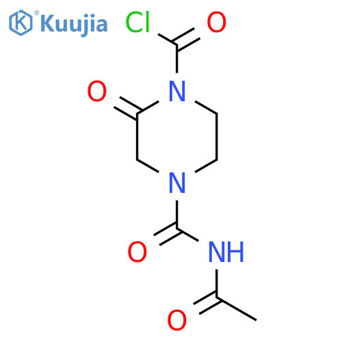 1-Piperazinecarbonyl chloride, 4-[(acetylamino)carbonyl]-2-oxo- structure