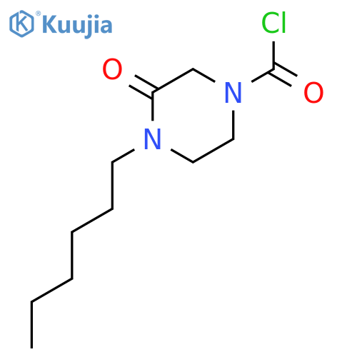 1-PIPERAZINECARBONYL CHLORIDE, 4-HEXYL-3-OXO- structure
