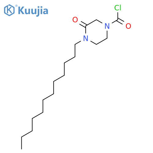 1-Piperazinecarbonyl chloride, 4-dodecyl-3-oxo- structure