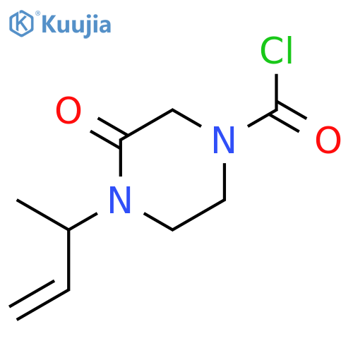 1-Piperazinecarbonyl chloride, 4-(1-methyl-2-propenyl)-3-oxo- structure
