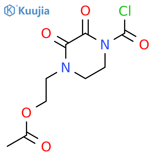 1-Piperazinecarbonyl chloride, 4-[2-(acetyloxy)ethyl]-2,3-dioxo- structure