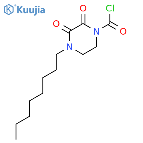 1-Piperazinecarbonyl chloride, 4-octyl-2,3-dioxo- structure