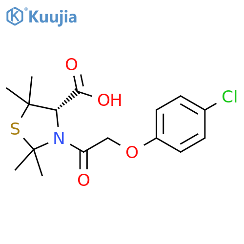 4-Thiazolidinecarboxylic acid, 3-[(4-chlorophenoxy)acetyl]-2,2,5,5-tetramethyl-, (S)- (9CI) structure