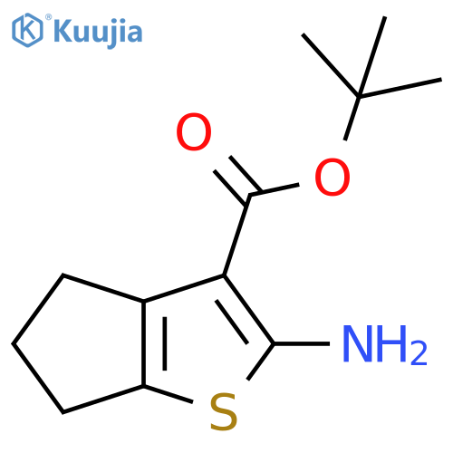 4H-Cyclopenta[b]thiophene-3-carboxylic acid, 2-amino-5,6-dihydro-, 1,1-dimethylethyl ester structure