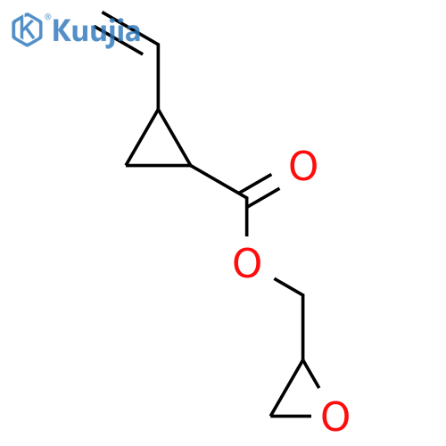 Cyclopropanecarboxylic acid, 2-ethenyl-, oxiranylmethyl ester structure