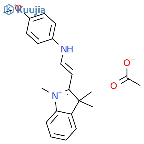 2-(2-((4-Methoxyphenyl)amino)vinyl)-1,3,3-trimethyl-3H-indolium acetate structure
