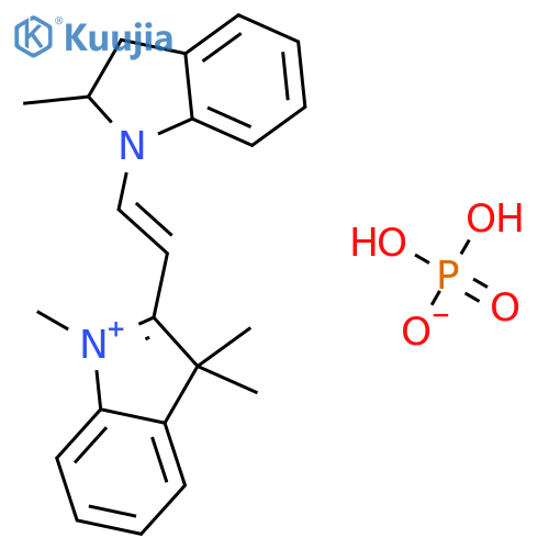 2-(2-(2,3-Dihydro-2-methyl-1H-indol-1-yl)vinyl)-1,3,3-trimethyl-3H-indolium dihydrogen phosphate structure