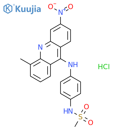 Methanesulfonamide,N-[4-[(5-methyl-3-nitro-9-acridinyl)amino]phenyl]-, hydrochloride (1:1) structure
