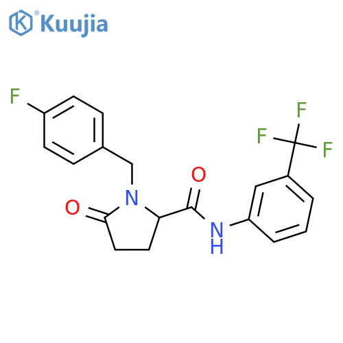 1-(4-fluorobenzyl)-5-oxo-N-[3-(trifluoromethyl)phenyl]prolinamide structure