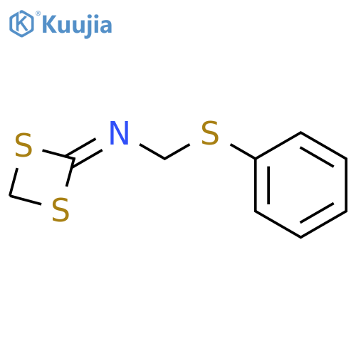 METHANAMINE, N-1,3-DITHIETAN-2-YLIDENE-1-(PHENYLTHIO)- structure