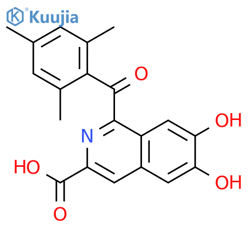 3-Isoquinolinecarboxylic acid, 6,7-dihydroxy-1-(2,4,6-trimethylbenzoyl)- structure