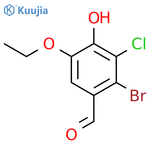 2-Bromo-3-chloro-5-ethoxy-4-hydroxybenzaldehyde structure