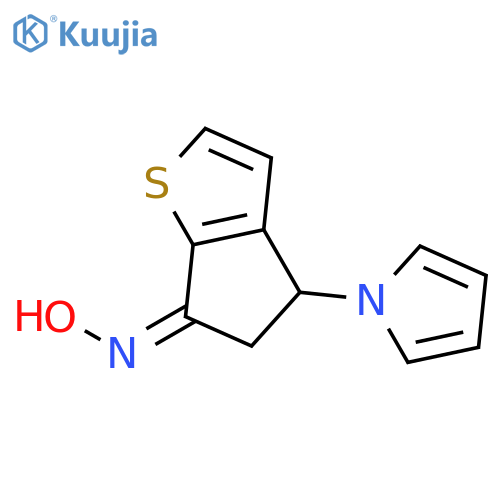 6H-Cyclopenta[b]thiophen-6-one, 4,5-dihydro-4-(1H-pyrrol-1-yl)-, oxime structure