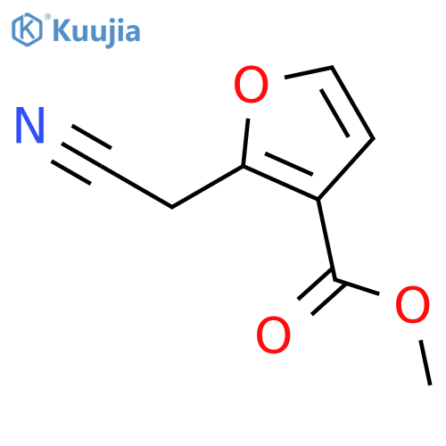 2-(Cyanomethyl)-3-furancarboxylic acid methylester structure