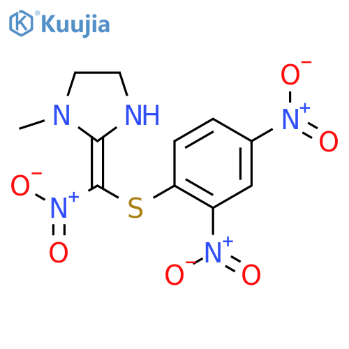Imidazolidine, 2-[[(2,4-dinitrophenyl)thio]nitromethylene]-1-methyl- structure