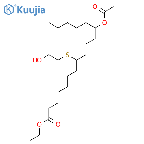Heptadecanoic acid, 12-(acetyloxy)-8-[(2-hydroxyethyl)thio]-, ethyl ester structure