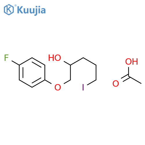 2-Pentanol, 1-(4-fluorophenoxy)-5-iodo-, acetate structure