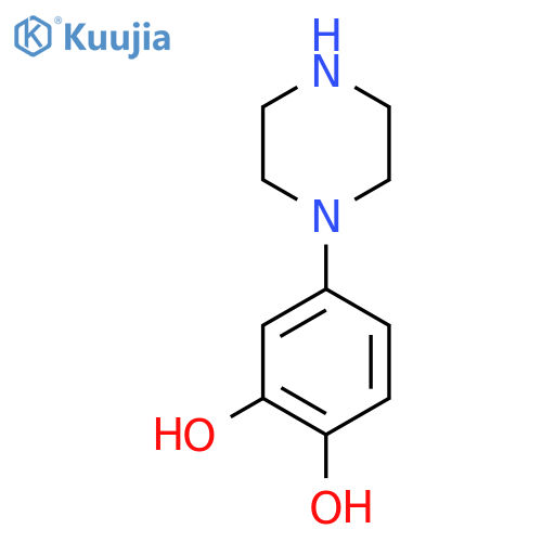 4-(piperazin-1-yl)benzene-1,2-diol structure