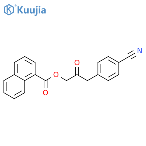 1-Naphthalenecarboxylic acid, 3-(4-cyanophenyl)-2-oxopropyl ester structure